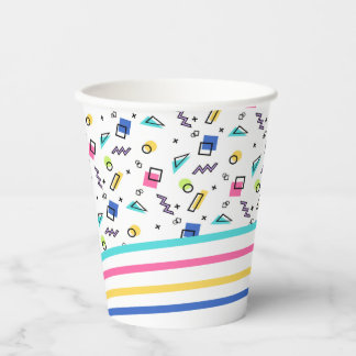 Gobelets En Papier Coupe de papier Vibe 90s en forme simple et rayure