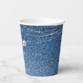 Gobelets En Papier Coupe Diamants et Denim Party Paper (Verso)
