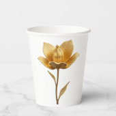 Gobelets En Papier Coupe d'or de papier à fleurs (Verso)