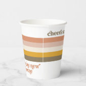 Gobelets En Papier Coupe du 50e anniversaire Retro Stripe (Droite)