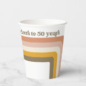 Gobelets En Papier Coupe du 50e anniversaire Retro Stripe (Recto)