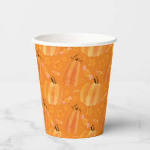 Gobelets En Papier Coupe du Motif Citrouille d'Halloween