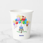 Gobelets En Papier Coupe du papier d'anniversaire (Recto)
