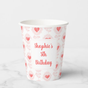 Gobelets En Papier Coupe du papier de la Saint-Valentin