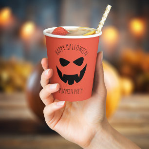 Gobelets En Papier Coupe du papier du parti Citrouille d'Halloween