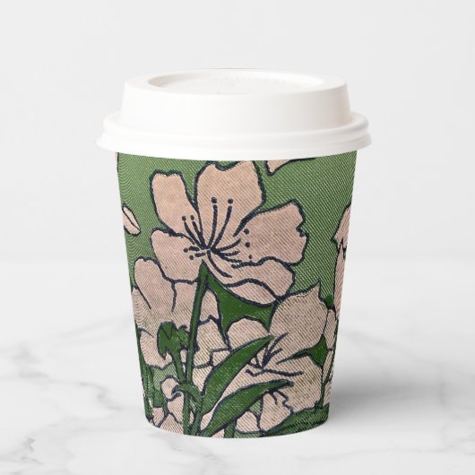 Gobelets En Papier Coupe en cascade en fleurs roses (Gauche)