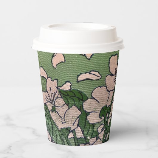 Gobelets En Papier Coupe en cascade en fleurs roses (Recto)