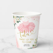 Gobelets En Papier Coupe en papier Baby shower Ballerina Tutu rose et (Verso)