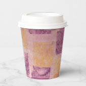 Gobelets En Papier Coupe en papier Carré violet et or Motif (Recto)