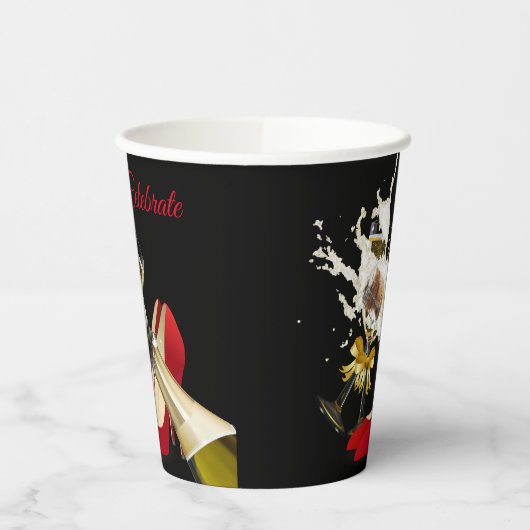 Gobelets En Papier Coupe En Papier Champagne Et Chaussures Rouges (Gauche)