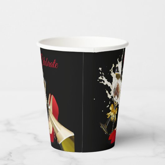 Gobelets En Papier Coupe En Papier Champagne Et Chaussures Rouges (Droite)
