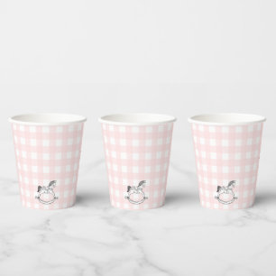 Gobelets En Papier Coupe en papier Cheval Rosé En vichy Rose