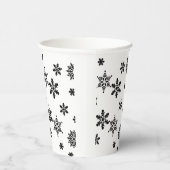 Gobelets En Papier Coupe en papier de flocons noirs et blancs (Droite)