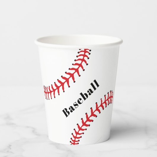 Gobelets En Papier Coupe en papier design de baseball (Verso)
