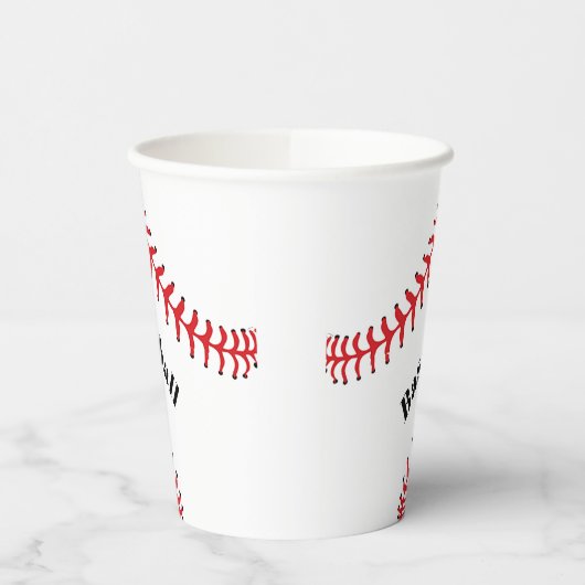 Gobelets En Papier Coupe en papier design de baseball (Gauche)