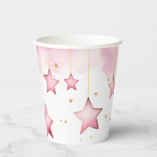 Gobelets En Papier Coupe en papier étoile rose pendante (Recto)