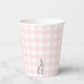 Gobelets En Papier Coupe en papier lapin En vichy rose (Recto)