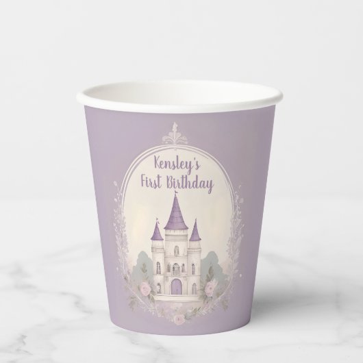 Gobelets En Papier Coupe en papier violet Fairytale Castle (Recto)