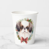 Gobelets En Papier Coupe festive japonaise de germe de Noël (Verso)