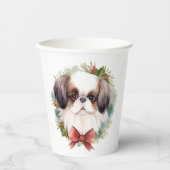 Gobelets En Papier Coupe festive japonaise de germe de Noël (Recto)