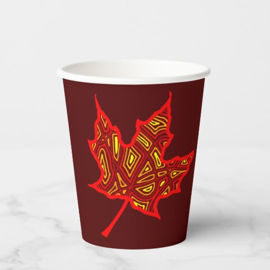 Gobelets En Papier Coupe Fiery Leaf Paper (Recto)