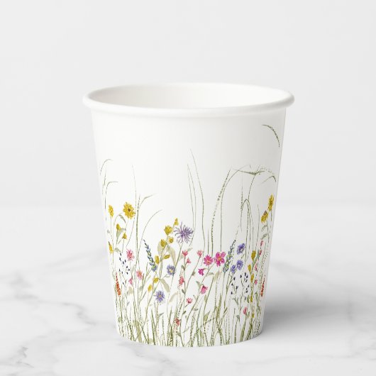 Gobelets En Papier Coupe Fleur sauvage aquarelle (Verso)