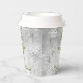 Gobelets En Papier Coupe Green Cute Snowman de papier de vacances (Droite)