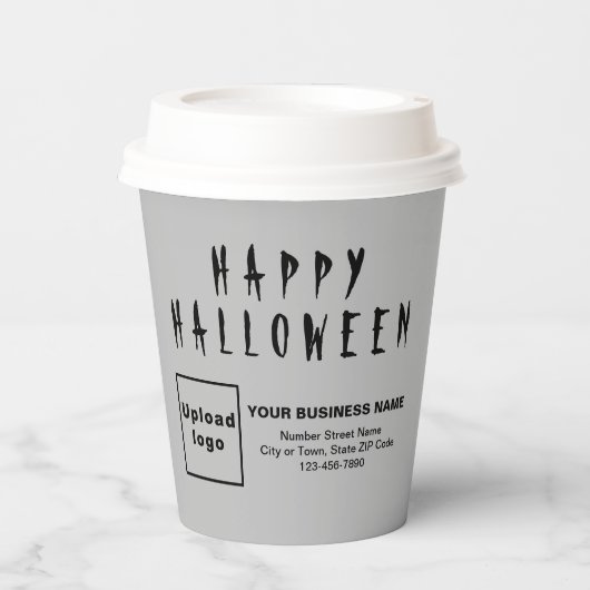 Gobelets En Papier Coupe Halloween Business Grey Paper (Recto)
