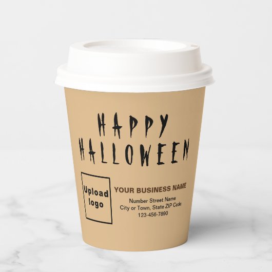 Gobelets En Papier Coupe Halloween Business Light Brown Paper (Recto)