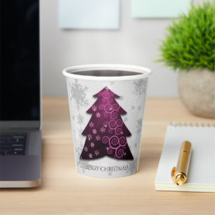 Gobelets En Papier Coupe Magenta Festin Arbre de Noël