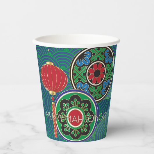 Gobelets En Papier Coupe Mah Jongg Holiday Paper Cup (Recto)