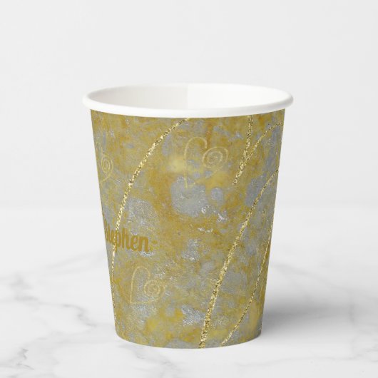 Gobelets En Papier Coupe mariage de papier doublure argent (Gauche)