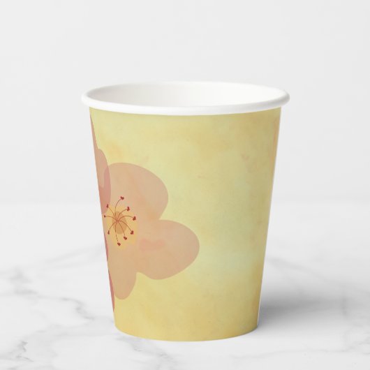 Gobelets En Papier Coupe mariage de papier Fleurs d'influence asiatiq (Verso)