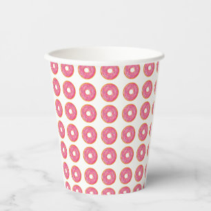 Gobelets En Papier Coupe Motif de papier d'anniversaire avec des beig