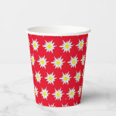 Gobelets En Papier Coupe Motif rouge Edelweiss (Verso)