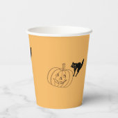 Gobelets En Papier Coupe papier - Citrouille et chat noir (Verso)