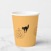 Gobelets En Papier Coupe papier - Citrouille et chat noir (Recto)
