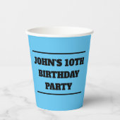 Gobelets En Papier Coupe papier de partie personnalisable avec arrièr (Recto)