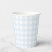 Gobelets En Papier Coupe papier En vichy bleu (Verso)