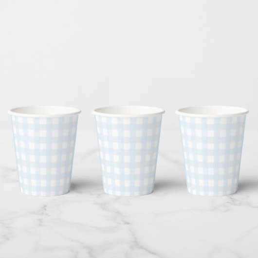 Gobelets En Papier Coupe papier En vichy bleu (Multi)