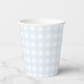 Gobelets En Papier Coupe papier En vichy bleu (Recto)