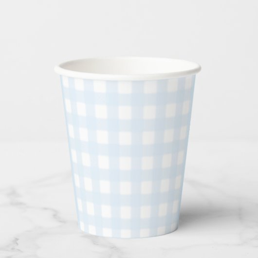 Gobelets En Papier Coupe papier En vichy bleu (Recto)