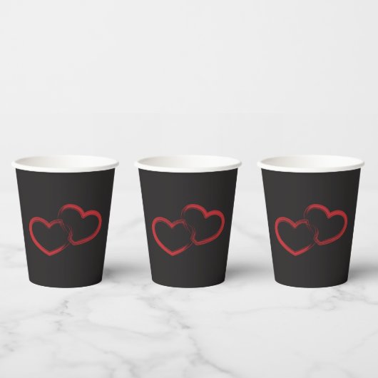Gobelets En Papier Coupe Red Double Coeur Papier (Multi)