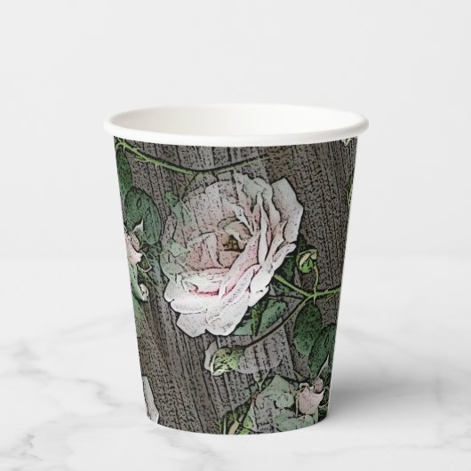 Gobelets En Papier Coupe rose de papier (Verso)