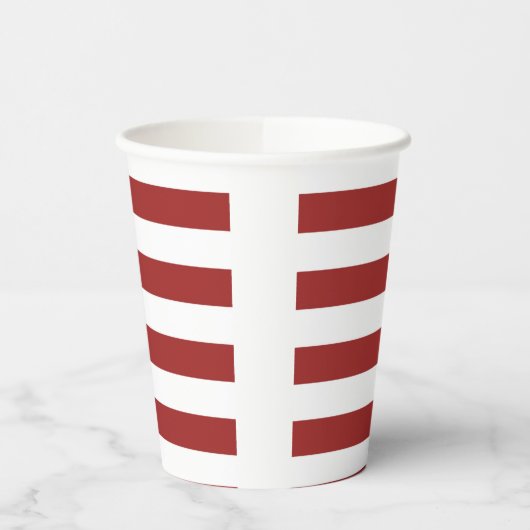 Gobelets En Papier Coupe rouge de papier à rayures (Gauche)