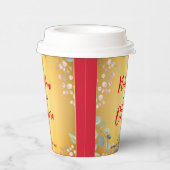 Gobelets En Papier Coupe rouge et or (Droite)