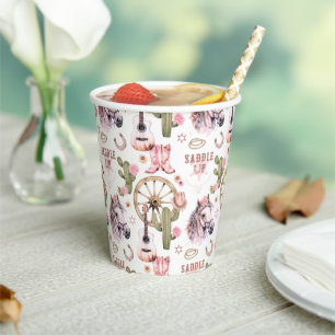 Gobelets En Papier Coupe Russe Baby shower Occidentale rose