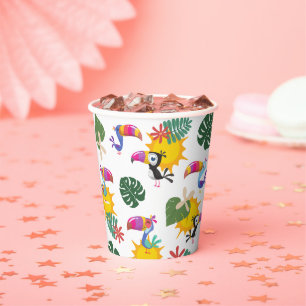 Gobelets En Papier Coupe Tropical Toucan de papier à grappes