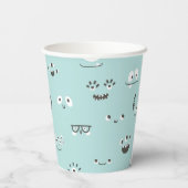 Gobelets En Papier Coupe Turquoise Blue Monster Eyes (Verso)