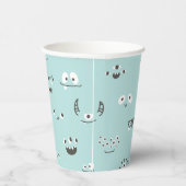 Gobelets En Papier Coupe Turquoise Blue Monster Eyes (Droite)